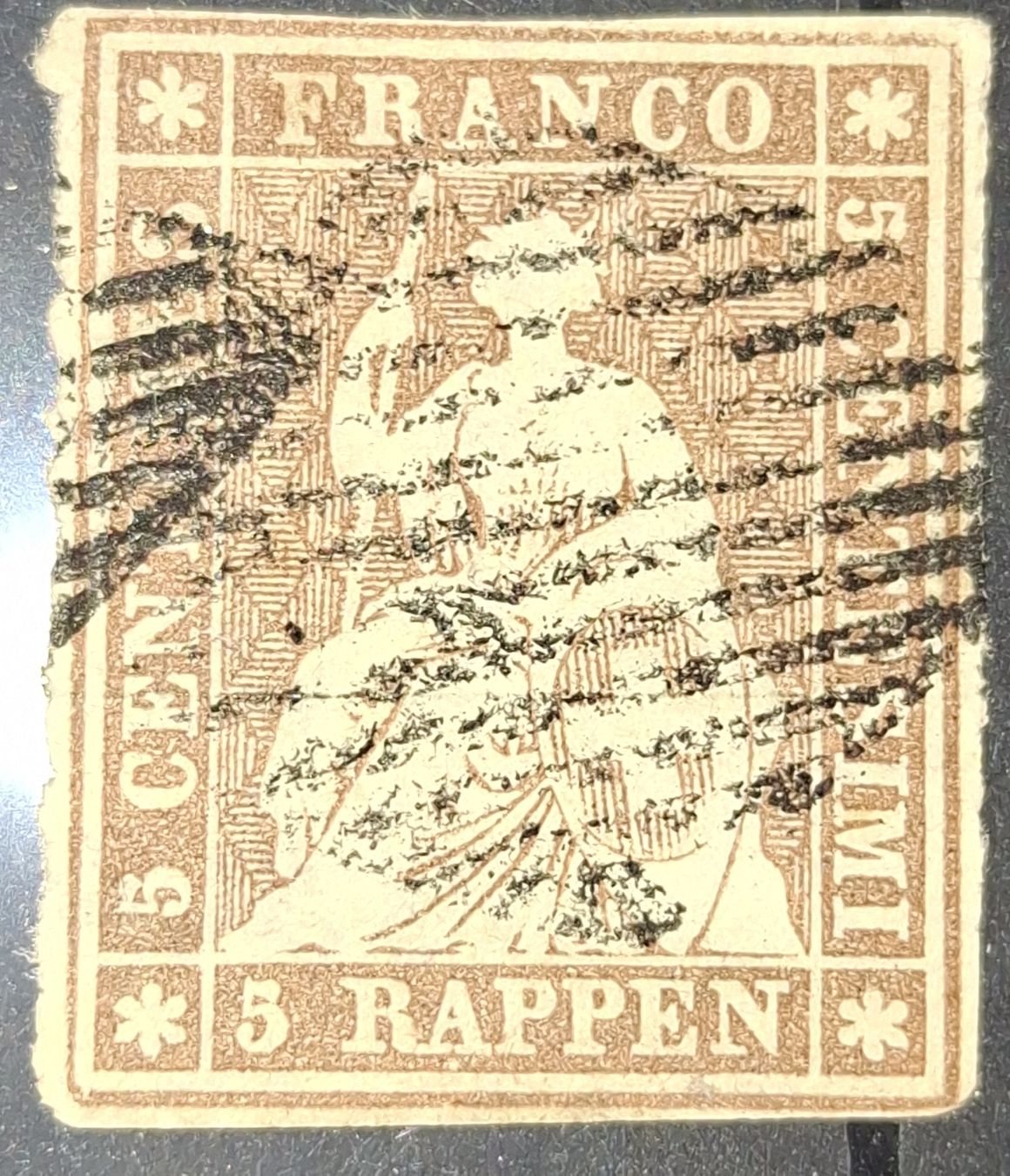 Alle Briefmarken: Strubel 22A2.d mit Attest Kat. 1600.- – Gebraucht aus Balgach von SIMEON27
