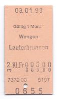 Billette Wengen - Lauterbrunnen WAB
