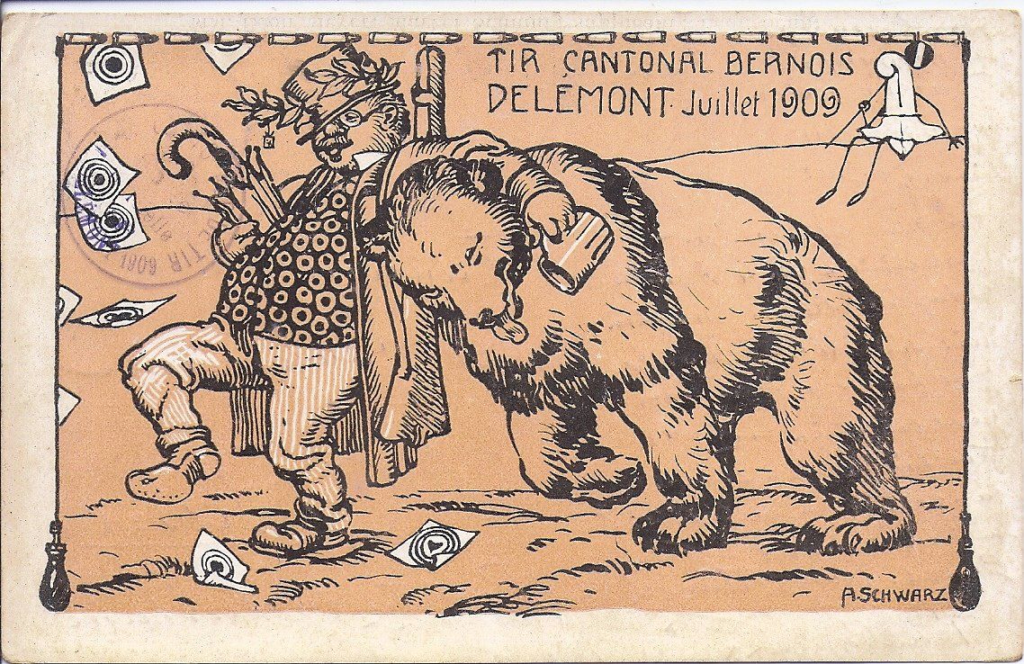 Cartoline postali: DELEMONT, tir cantonal Bernois de 1909 – Usato da Les Verrières venduto da Scampi0