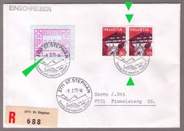 ATM A1_3771 ST. STEPHAN_EINSCHREIBEN mit Klebestelle Nr. 527