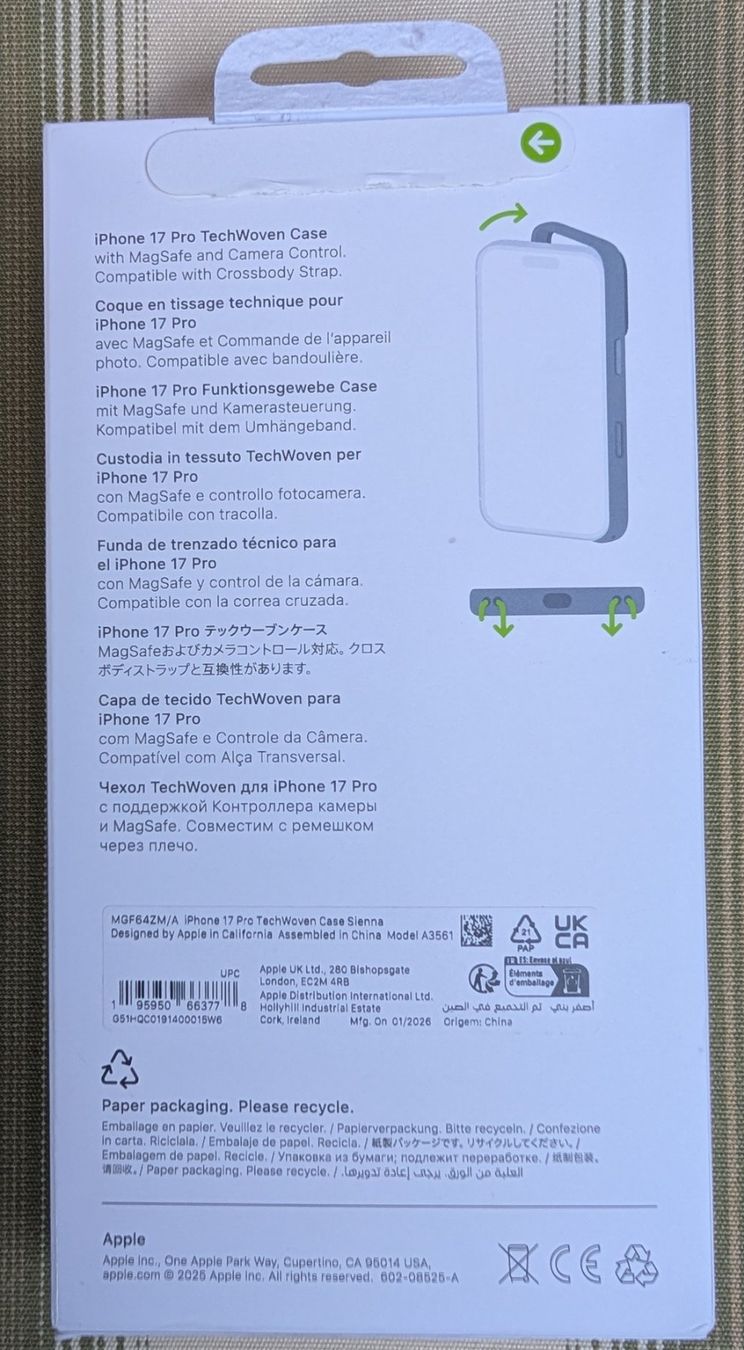 Apple Cover & Protezioni schermo: iPhone 17 Pro TechWoven Case mit MagSafe - Siena – Nuovo e nell'imballaggio originale da Herrliberg venduto da aandrey 1