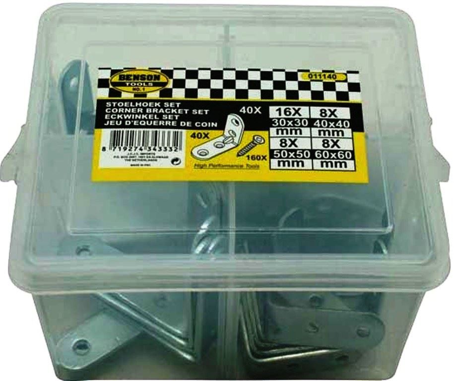 Eisenwaren: 40teil. Eckwinkel Set + 160 Schrauben – Neu und originalverpackt aus St. Gallen von schnaeppchen-preise