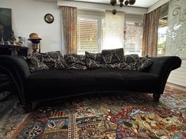 Big Sofa schwarz mit Kissen gebrauchter Zustand