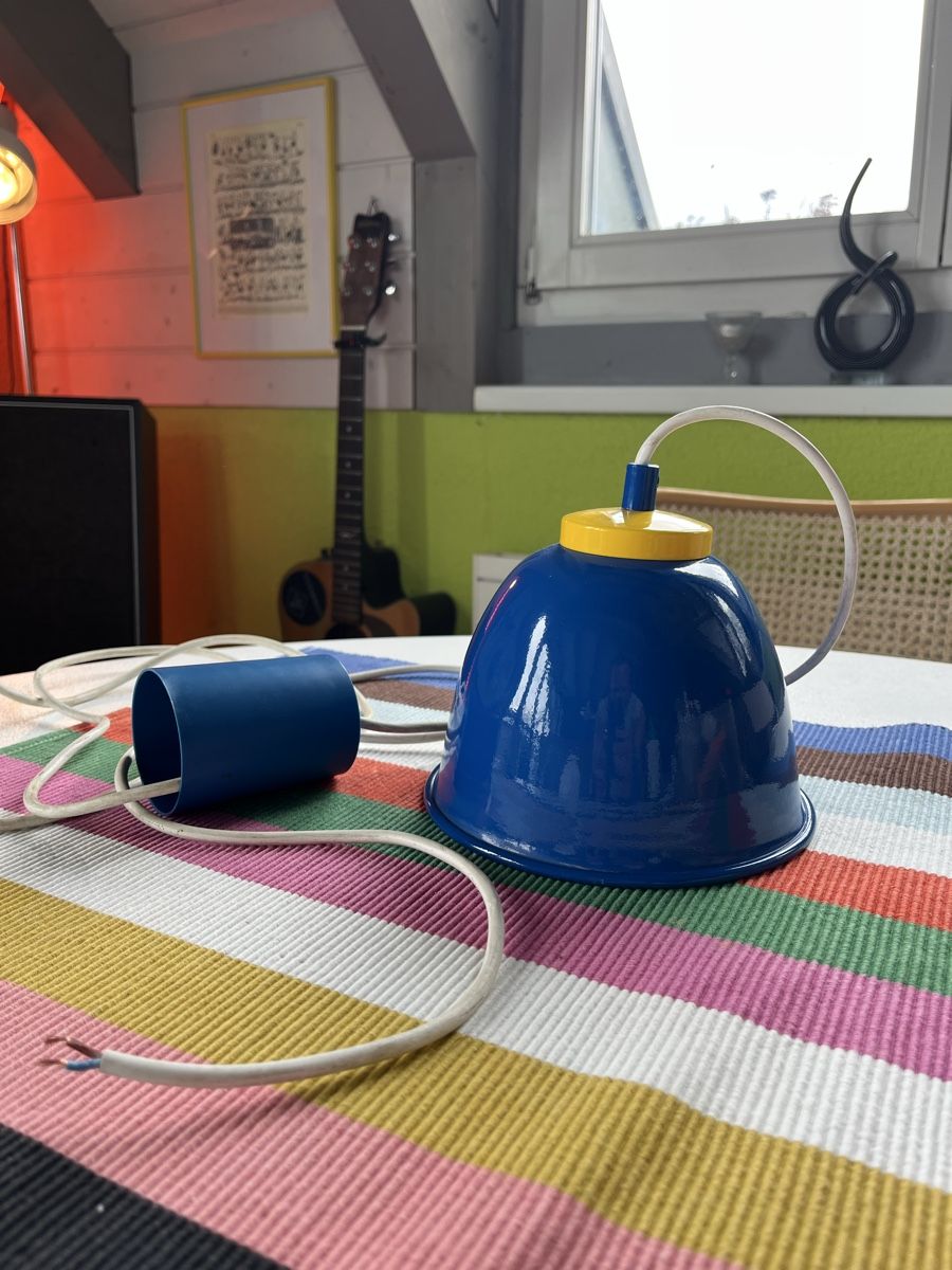 Lampadari & plafoniere: Vintage blaue Hängelampe – Usato da Stans venduto da Bridges_Vintage 5
