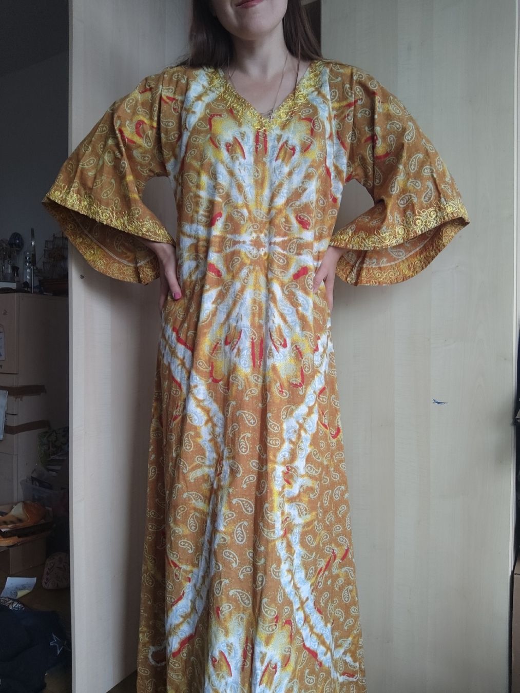 Vestiti: Maxikleid Orange, Boho Folklore, Ethno Afrika – Usato da Mägenwil venduto da VintageGirly 1