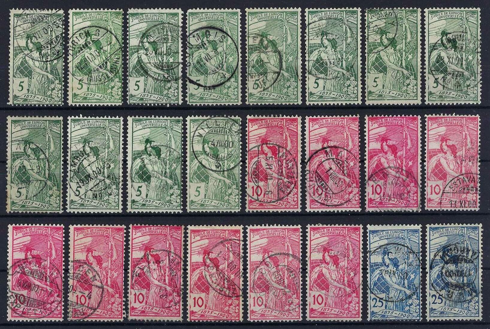 Tous les timbres: 1900 U.P.U. verschiedene gute Werte gest – D'occasion à Hitzkirch par walti1959