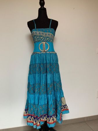 Boho Maxirock / Midikleid aus Seide / Polyester