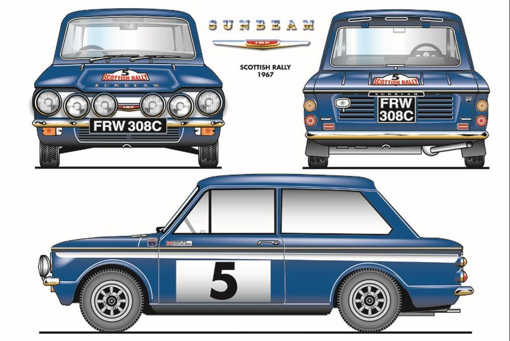 Insegne: Blechschild-SUNBEAM IMP 1967 – Nuovo e nell'imballaggio originale da Rupperswil venduto da big-one-sale