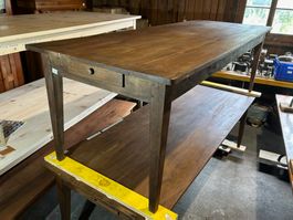 Winzertisch Biedermeier Nr. 4, 249 x 91 cm, Eiche Schublade