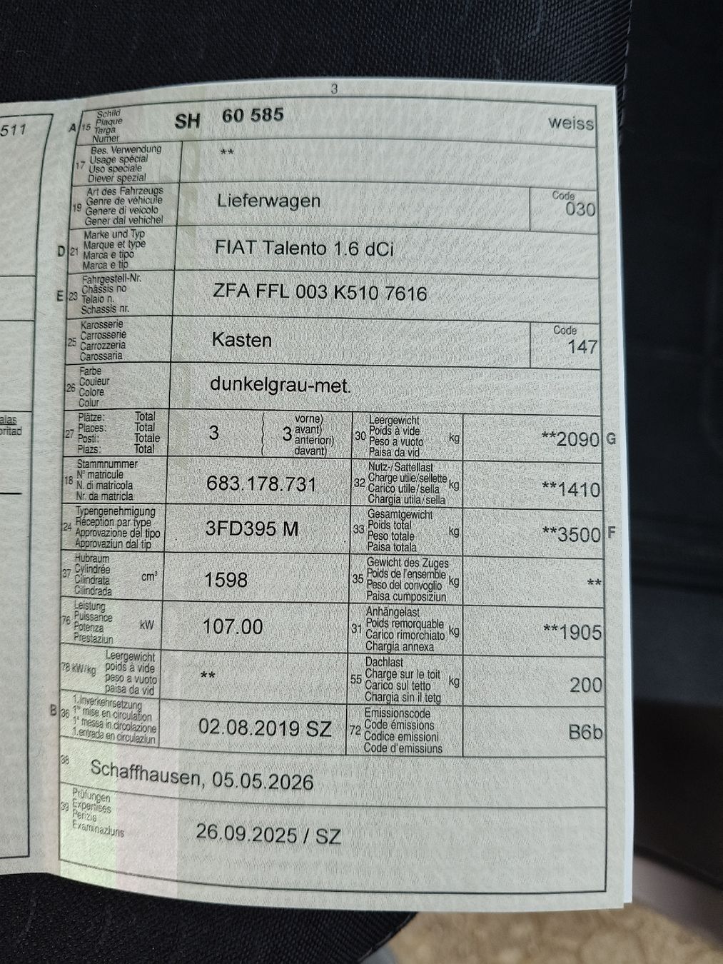 Fiat Veicoli da campeggio: Fiat Talento Camper  – Usato da Thayngen venduto da dej_c6gn 9