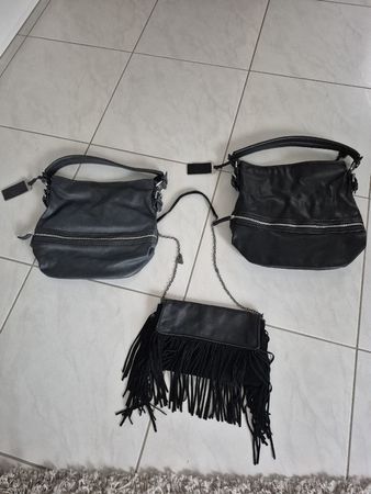Handtaschen Set Venturini Milano schwarz Lederimitat 3 Stk