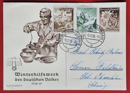 DEUTSCHES REICH GANZSACHE PK HILFSWERK SARNEN OBWALDEN 1938