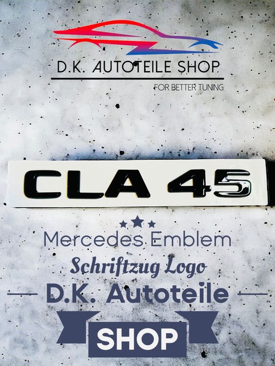 Mercedes AMG CLA45 Emblem Schriftzug Logo aus ABS NEU Chrom (Neu und ...