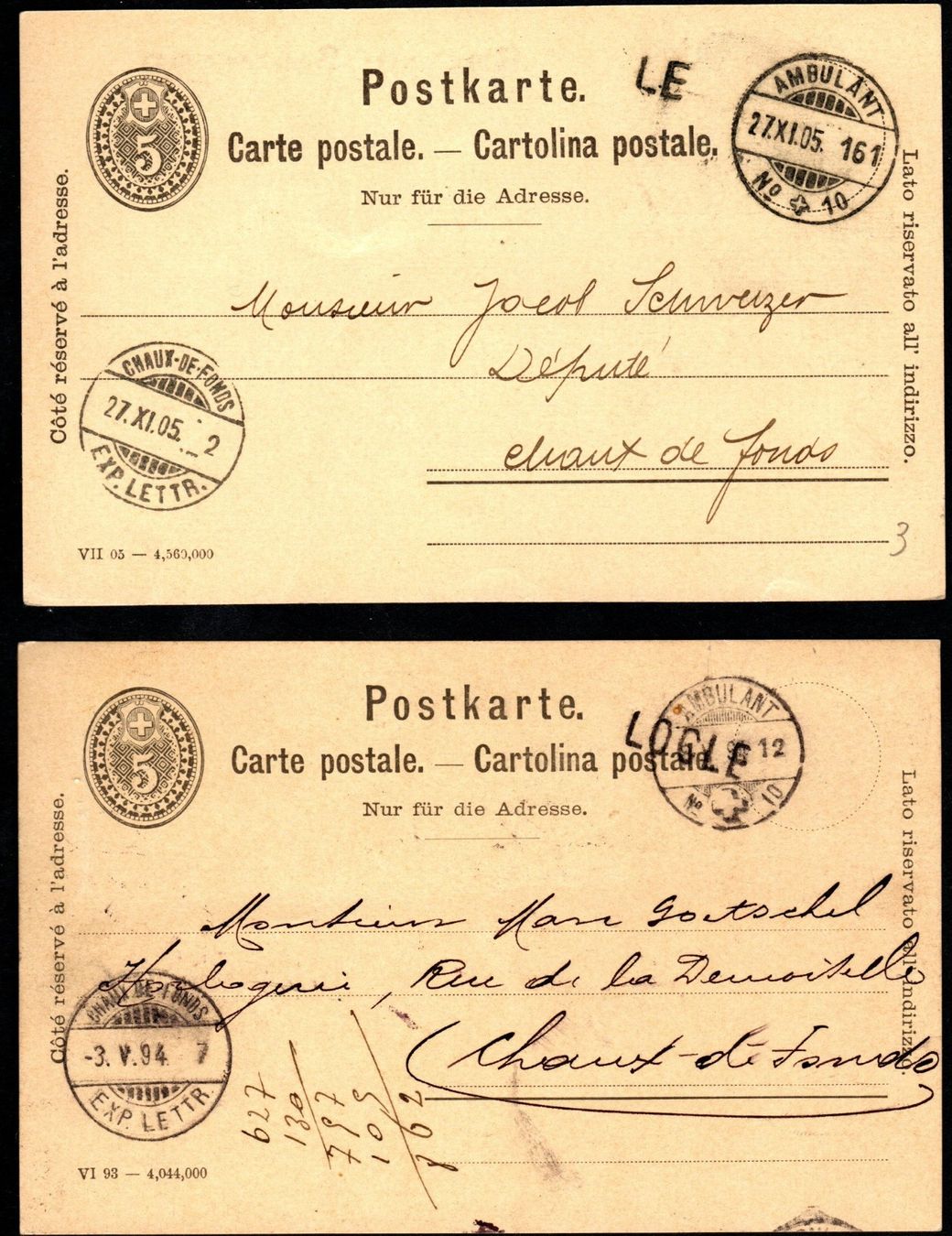 Tutti i francobolli: 4 verschiedene Suchard Ganzsachen – Nuovo e nell'imballaggio originale da Zürich venduto da Alain-Phila 4
