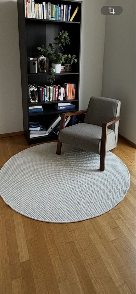 Tapis: Runder Teppich weiß/beige, handgewebt - 100% Wolle/Baumwolle – D'occasion à Zürich par len_y9m2