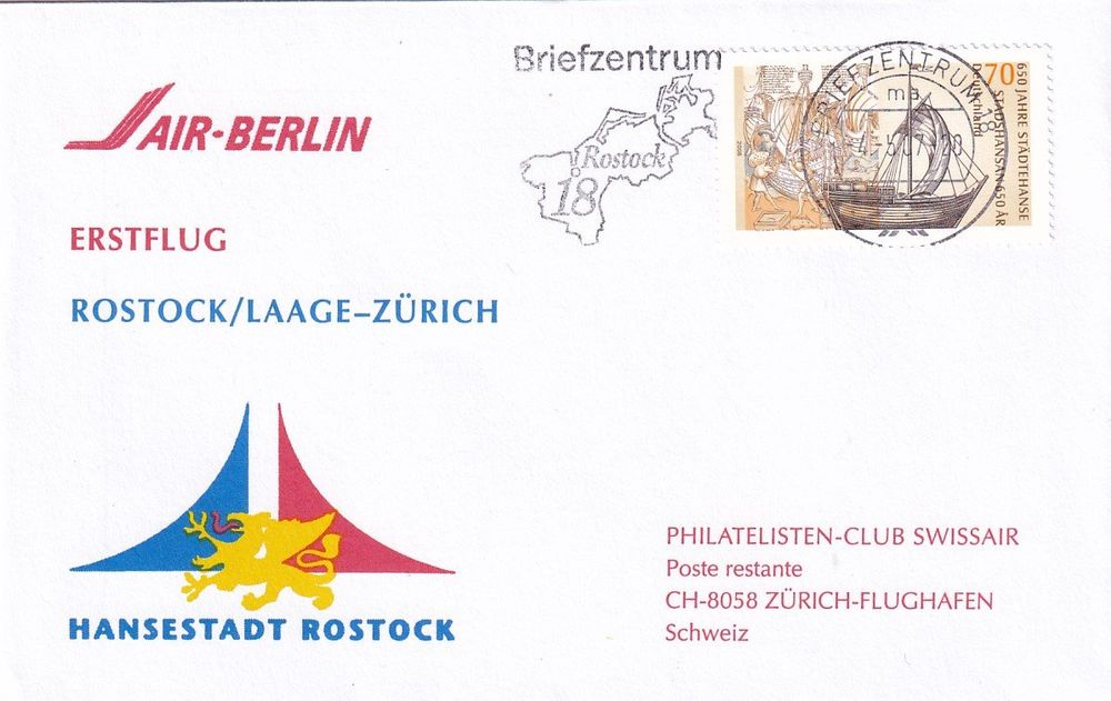 Erstflug Air Berlin RostockLaage Zürich 2007 Kaufen auf Ricardo