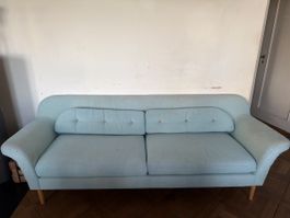 Sofa hellblau Retro Design mit Gebrauchsspuren 