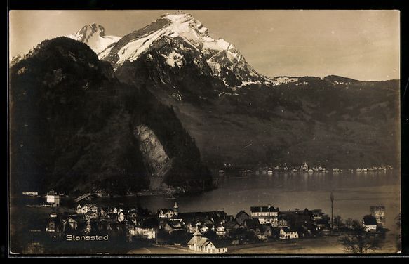 Ansichtskarten: AK Stansstad, Ort am See mit Bergkulisse – Gebraucht aus Berlin von bartko-reher