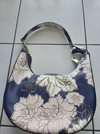 Handtasche Mario Valentino blau Blumenmuster guter Zustand