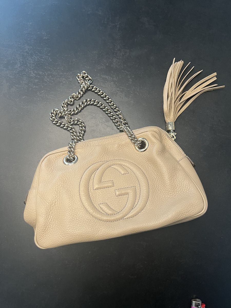 Gucci Borse da donna: Gucci Soho Double Chain Bag Beige Leather – Usato da St. Gallen venduto da ProtoPlex 7