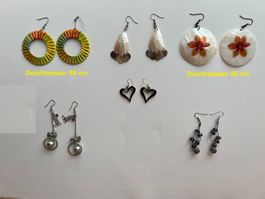 Ohrhänger - sechs Paare Modeschmuck