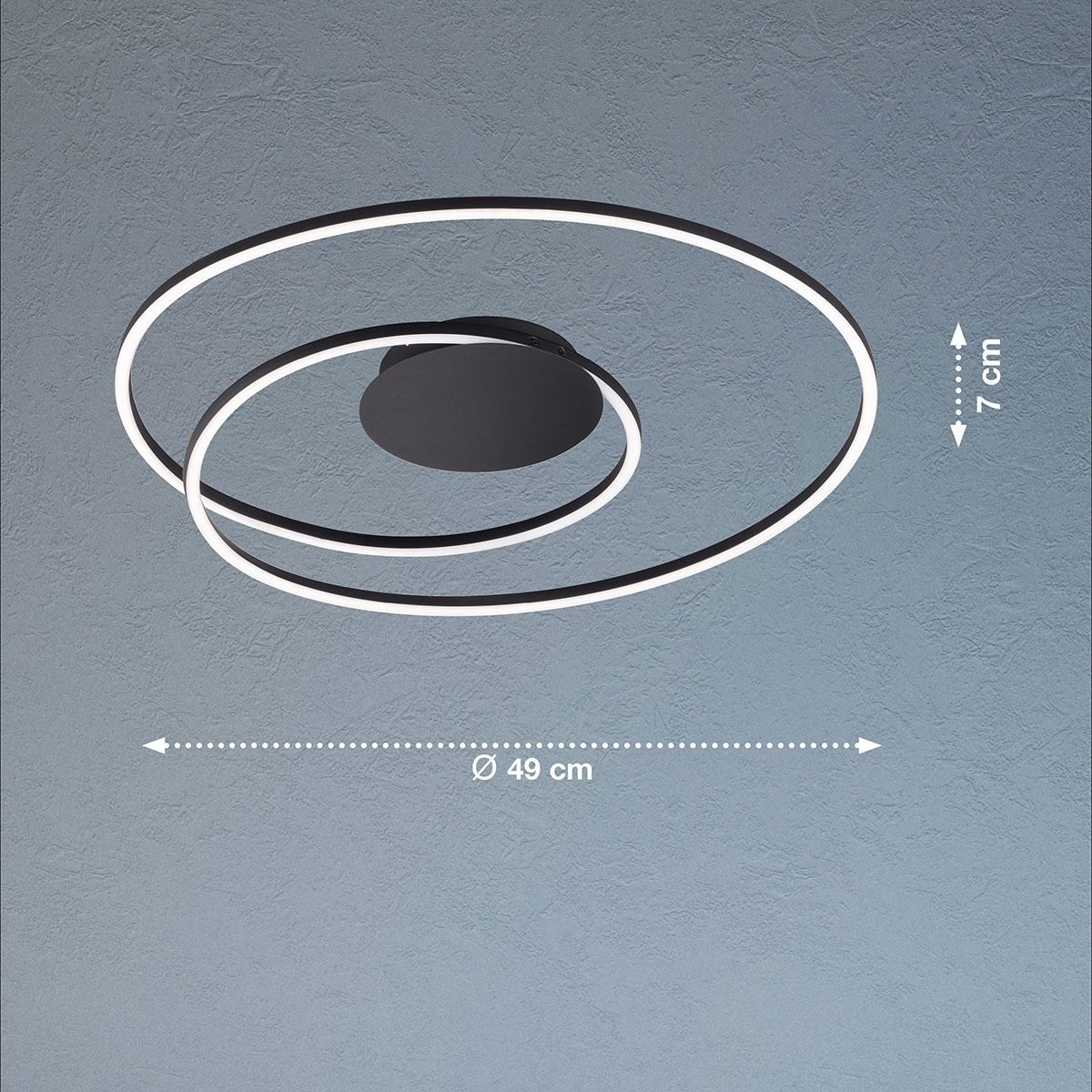 Lampadari & plafoniere: LED Deckenleuchte, Schwarz, 49 cm Ø – Nuovo (secondo la descrizione) da Kreuzlingen venduto da Smart-Light 1