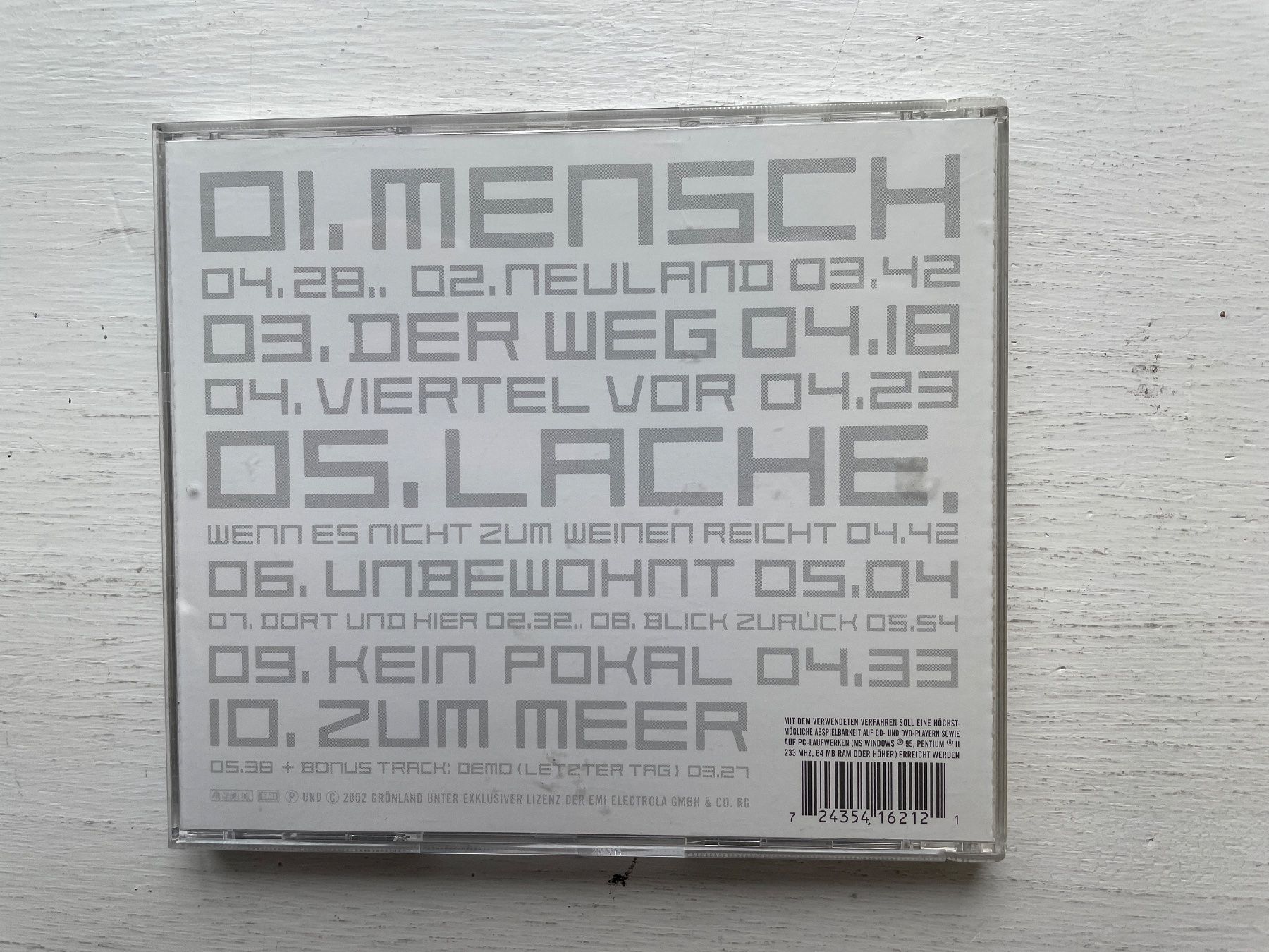 CD: Herbert Grönemeyer - Mensch - CD, 2002 – Usato da Zürich venduto da Andy_t71 1