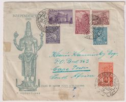 Indien 1949: Brief Unabhängigkeitstag nach Cape Town SA