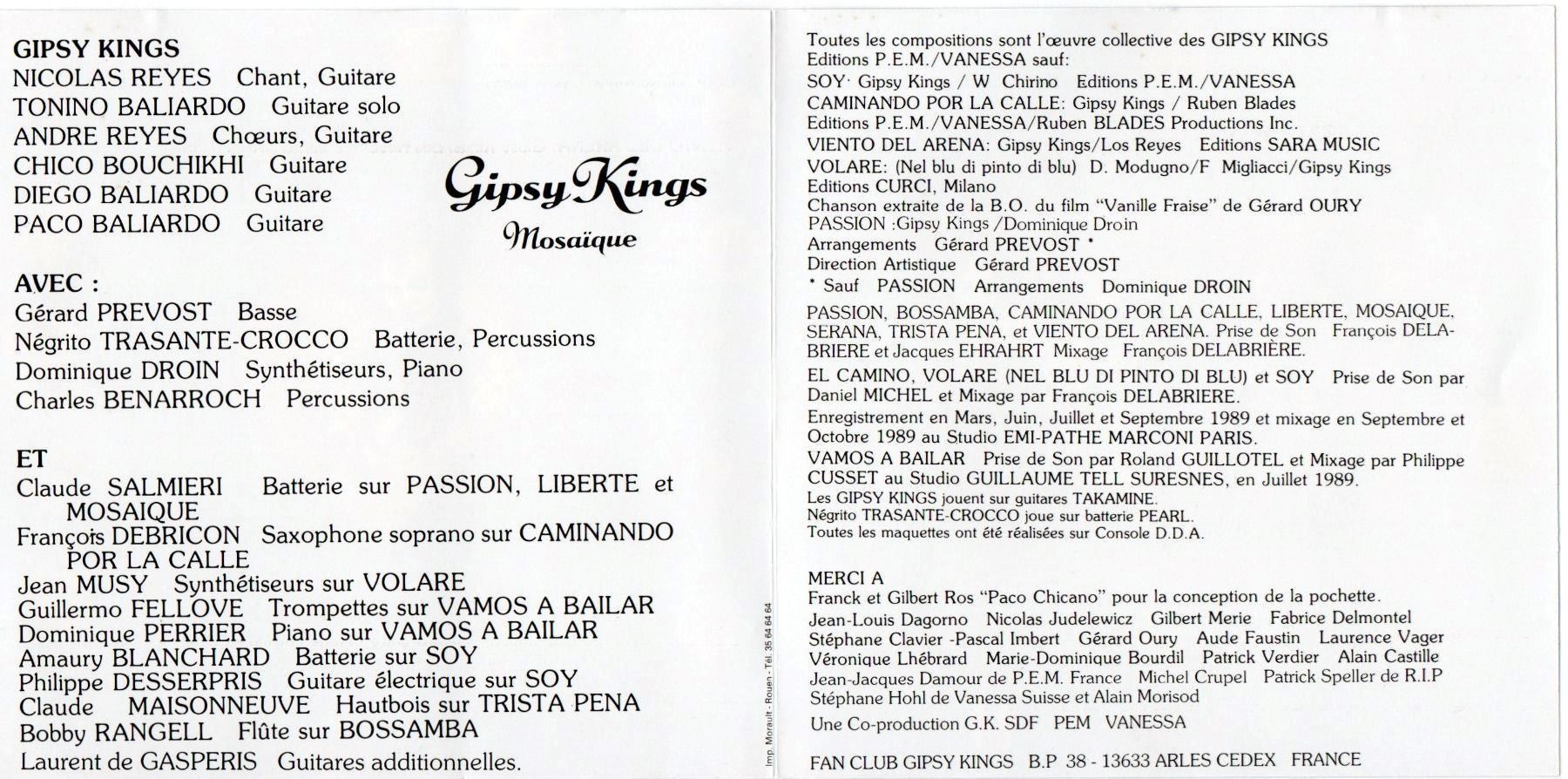 CD: CD Mosaique von Gipsy Kings – Usato da Uster venduto da Andreas7 2
