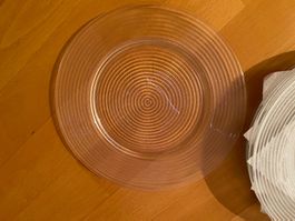 Speiseteller Ø 33 cm, 6 Stück, Transparent Teller aus Glas