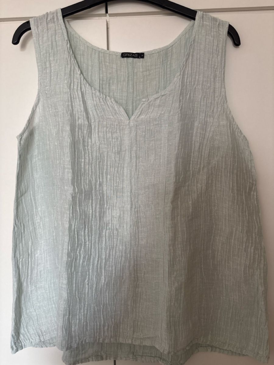 Top: GRIZAS Seide Leinen Top, Mint – Usato da langenthal venduto da rundholz7