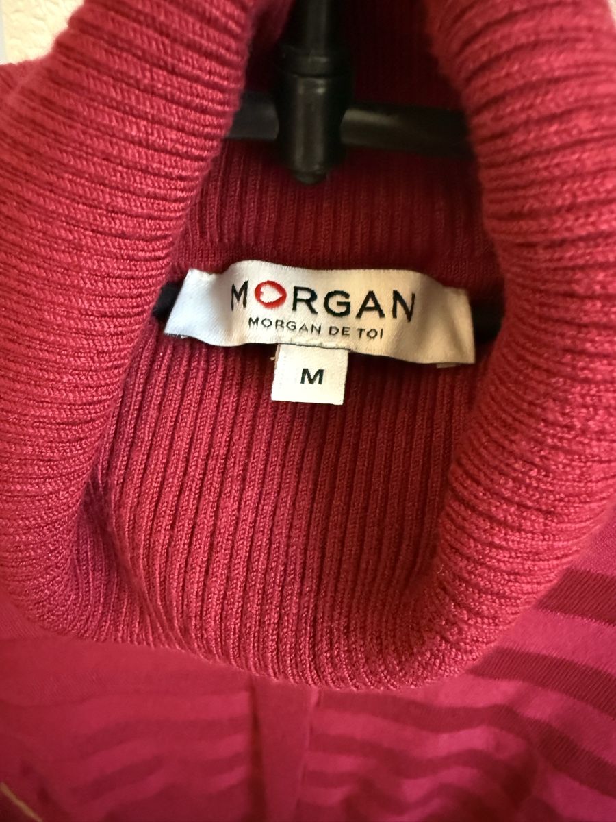 Morgan Pullover & Sweatshirts: Pull col roulé rouge framboise Morgan, t.M/38 – Gebraucht aus Tavannes von Thriftshop 5
