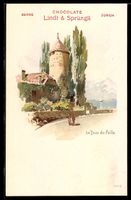Lithographie La Tour de Peilz, Ortsansicht