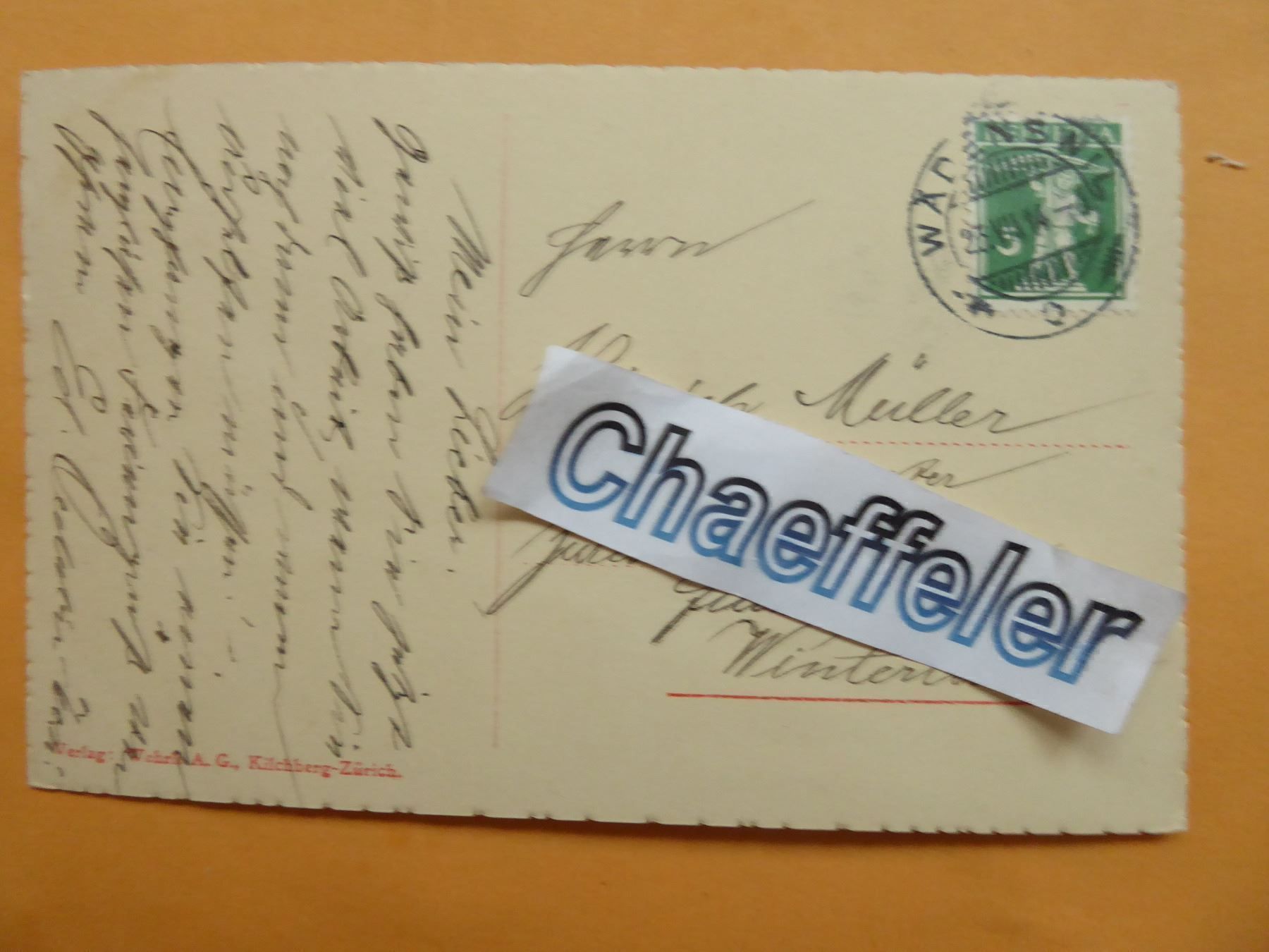 Cartoline postali: 21853 Bei Rapperwil  1914 – Usato da Zürich venduto da Chaeffeler 1