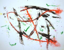 Gr. Tusche Zeichnung: Red wind