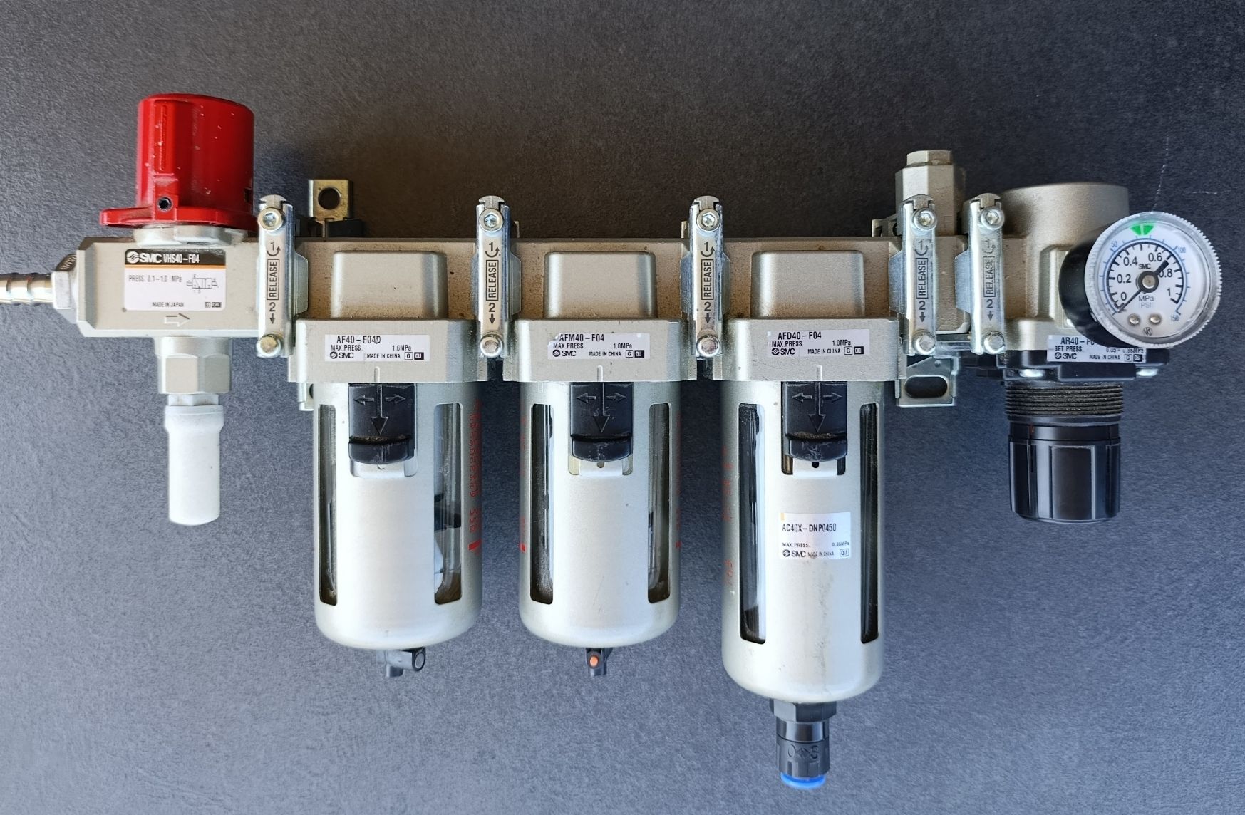 Ventilazione: SMC Druckluftfilter 4er Teil, WHS/AFD/AF/AFM/AR – Usato da Wil SG venduto da Donaldus 4