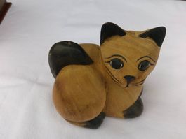 schöne Holzkatze 15cm , als Deko