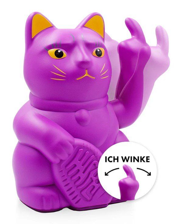 Figurines: Winkekatze Stinkefinger, Lila, 15 cm – Neuf avec emballage d'origine à Aesch BL par _elektroniktrade_