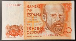 Spanien 200 Peseten Banknote von 16.09.1980
