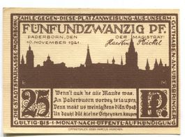 Notgeld "25 Pfennig. Paderborn 1921"