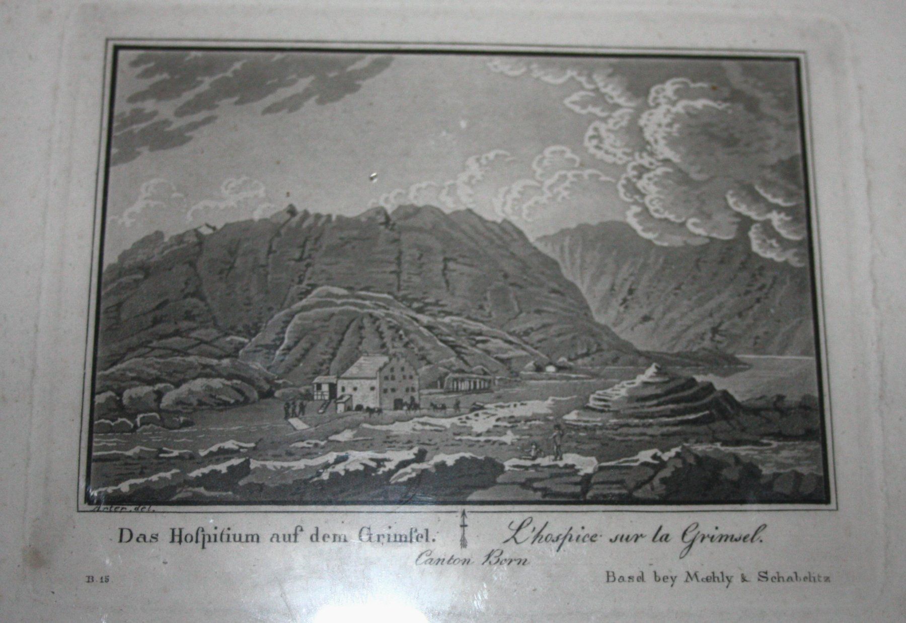 Poster & Bilder: Bild Stich Grimsel Hospitz – Gebraucht aus Flüelen von Alt-und-Neu 1