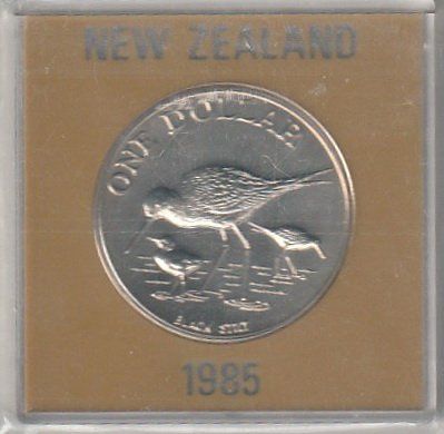 Alle Münzen: Neuseeland, ONE Dollar, Schwarzer Stelzenläufer – Gebraucht aus Aarburg von Aare10