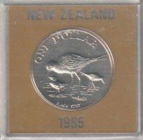 Neuseeland, ONE Dollar, Schwarzer Stelzenläufer