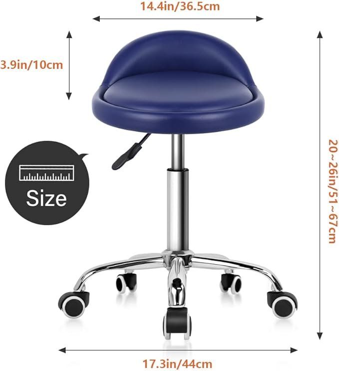 Hocker: Rollhocker Arbeitshocker Rollhocker Bürohocker Rückenlehne – Neu und originalverpackt aus Herisau von Serenco 2