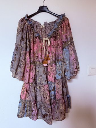 Boho Minikleid / Tunika aus Seide