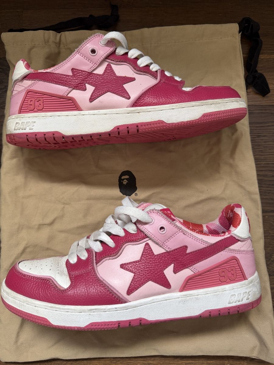 Bape Scarpe da uomo: A Bathing Ape BAPE SK8 Sta ABC Tarnfarbe Rosa – Usato da Muttenz venduto da copped_shop 1