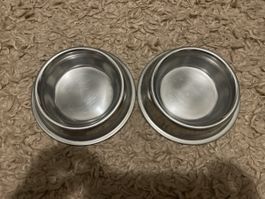 2er Set Futternäpfe aus Edelstahl