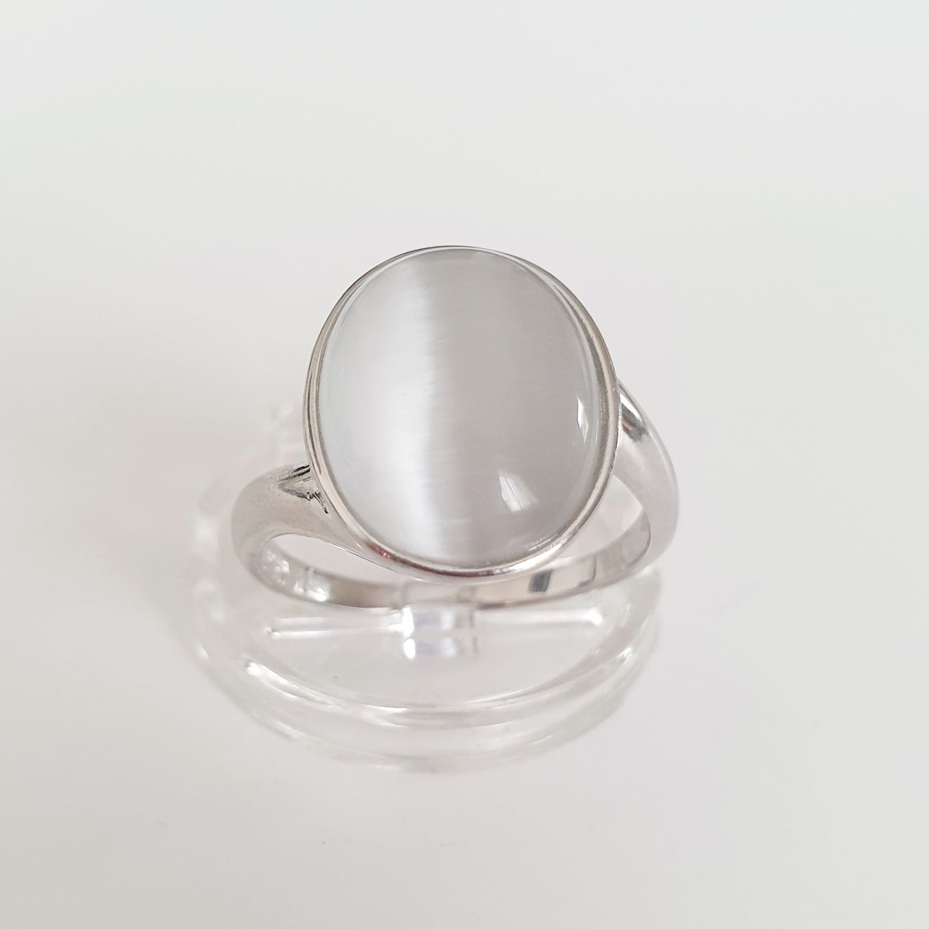 Anelli: Silber Ring 925 mit helle Stein Grösse 18.7 mm – Nuovo (secondo la descrizione) da Kreuzlingen venduto da Wunderkiste123 7