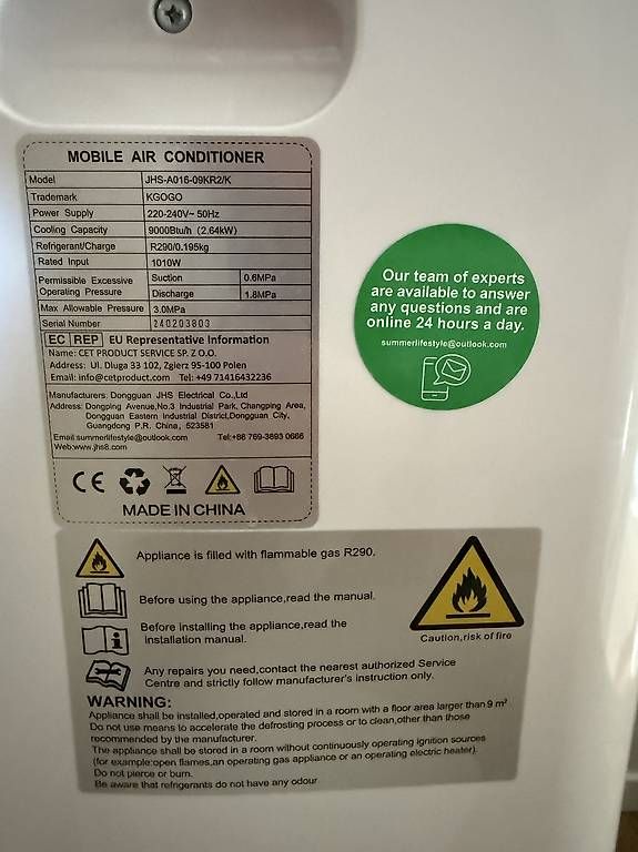 Condizionatori: Mobile Klimaanlage 9000 BTU   – Usato da Schaffhausen venduto da LaurentS. 3