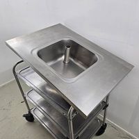 Spülbecken Edelstahl mit 1 Becken 90 x 63 x 20 cm